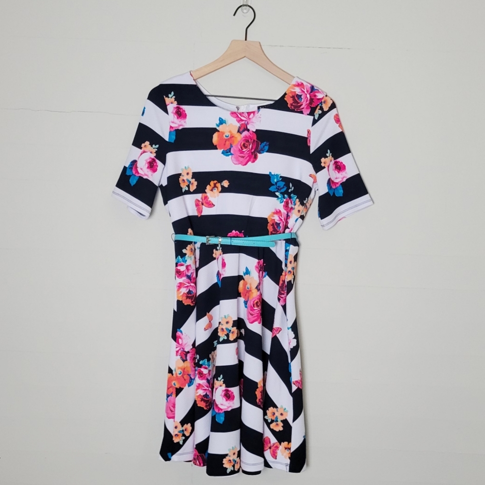 Lilt | Striped floral dress | Girls 20 Plus